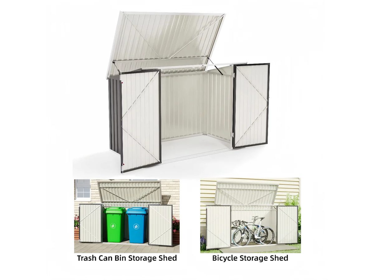 Garden Shed Metal 210x105x115-130cm — image 1