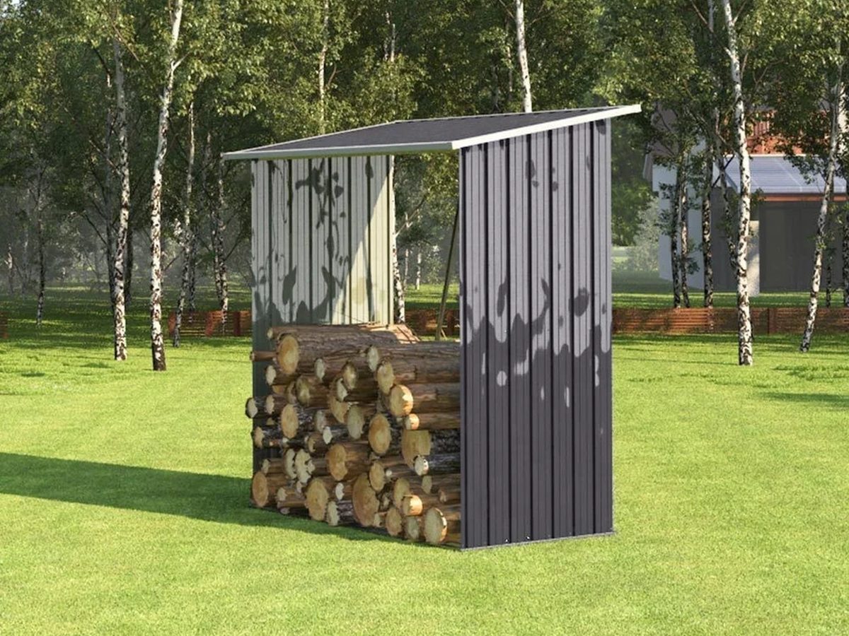 Firewood Shed Galvanized Steel 163x83x154cm — image 1
