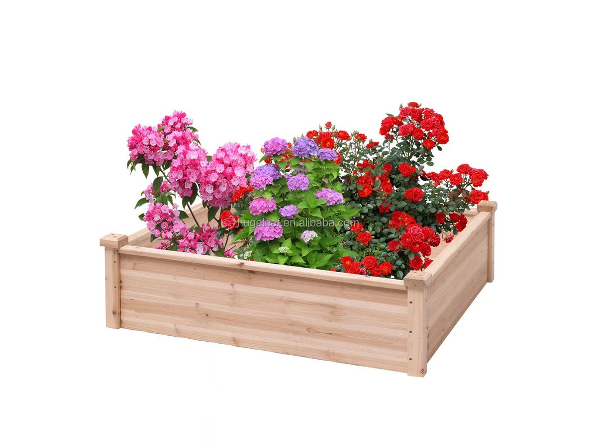 Raised Garden Bed Fir Wood 102x102x30cm — image 1