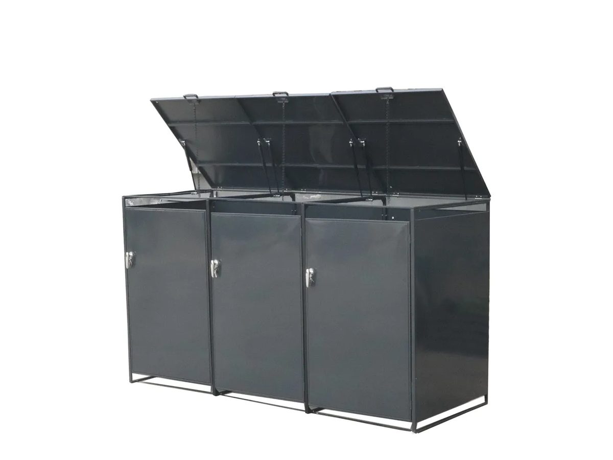 Wheelie Bin Storage Galvanized Steel 206x75x115cm — image 1