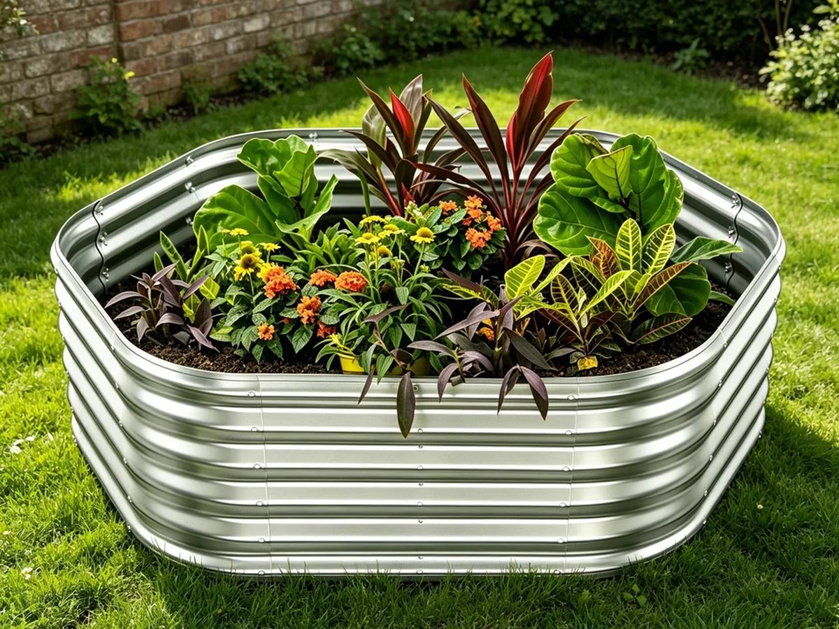 Raised Garden Bed Galvanized Steel 105x105x45cm — image 1