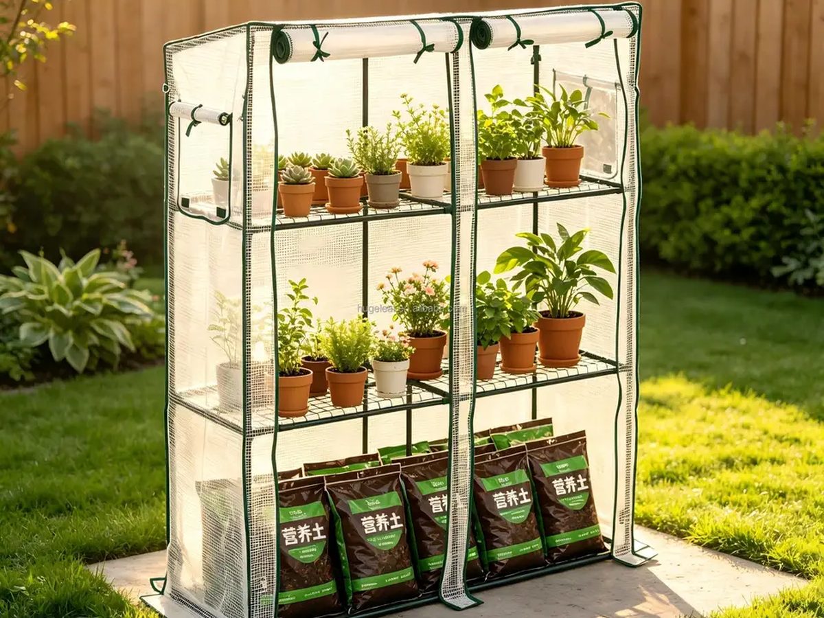 Mini Greenhouse Waterproof 144x46x163cm — image 1
