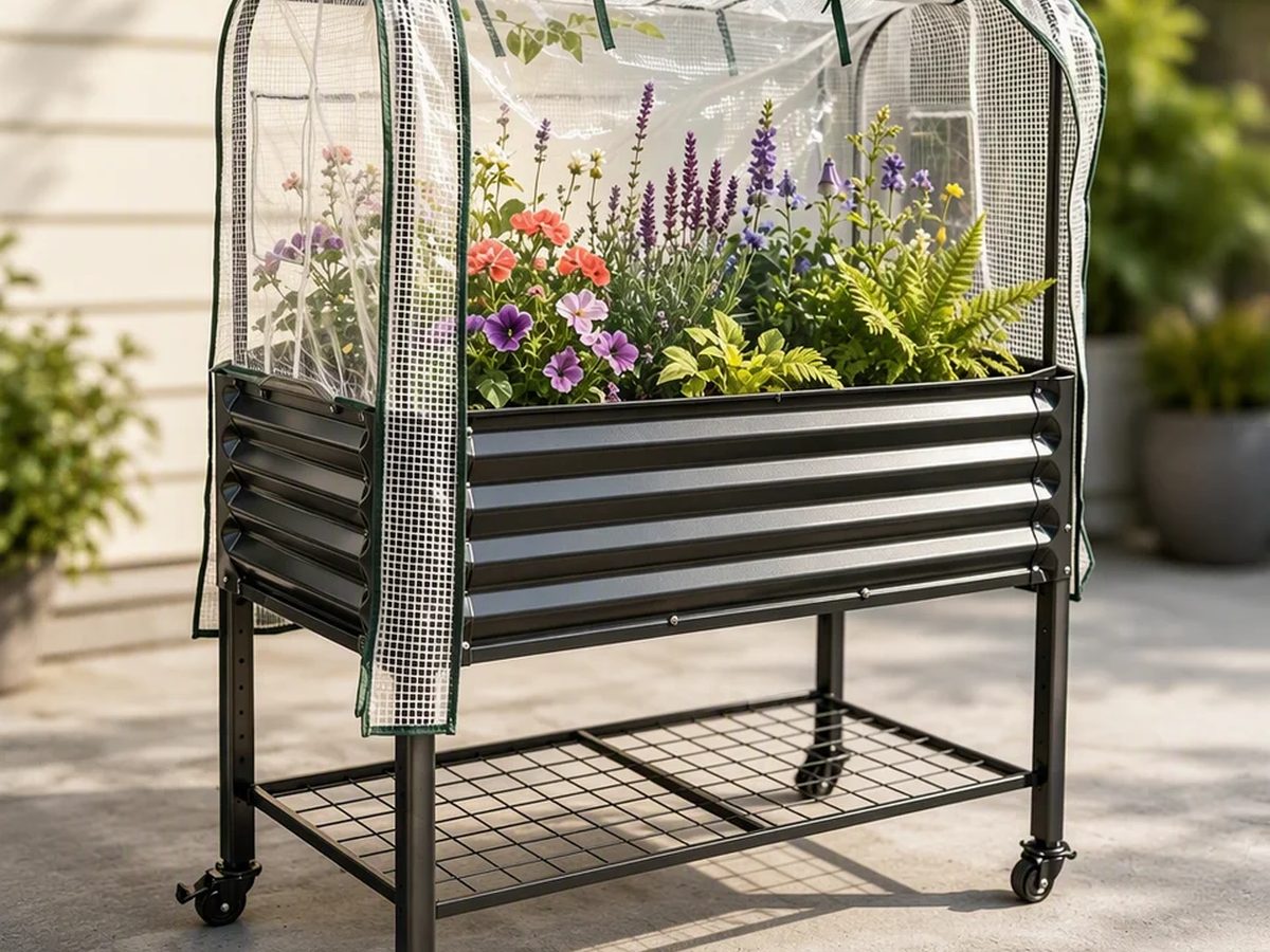 Raised Garden Bed Galvanized Steel Mobile Planters — image 1