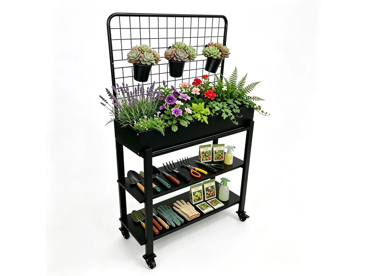 Raised Garden Bed Metal Trellis & Privacy Planters — image 1