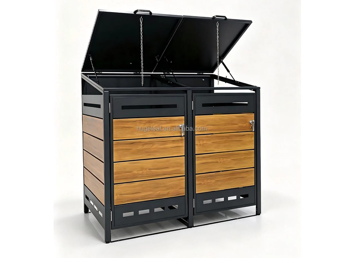 Wheelie Bin Storage Galvanized Steel 139.5x80x131cm — image 1