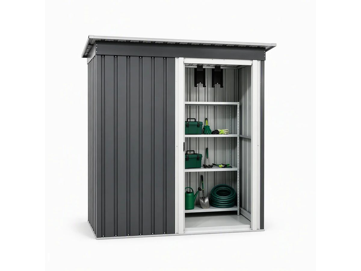 Garden Shed Galvanized Steel 5.3x2.8ft — image 1